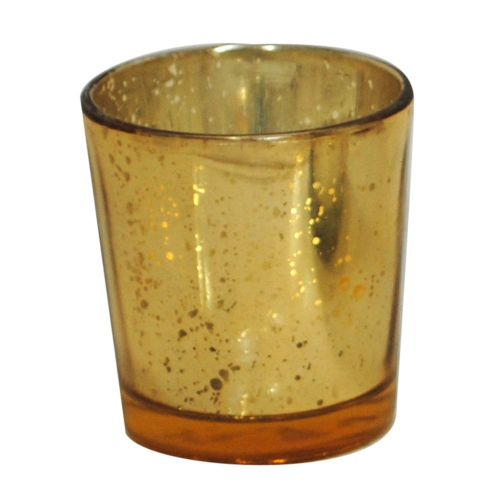 Mercury Glass Votive Cup Candle Holders (6, gold)