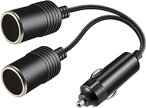 Dual Cigarette Lighter Socket for 12V/24V Car Car Extension Socket Car Cigarette Splitter 1-2 Female Socket 2-Way Cigarette Lighter Splitter Extension Cable