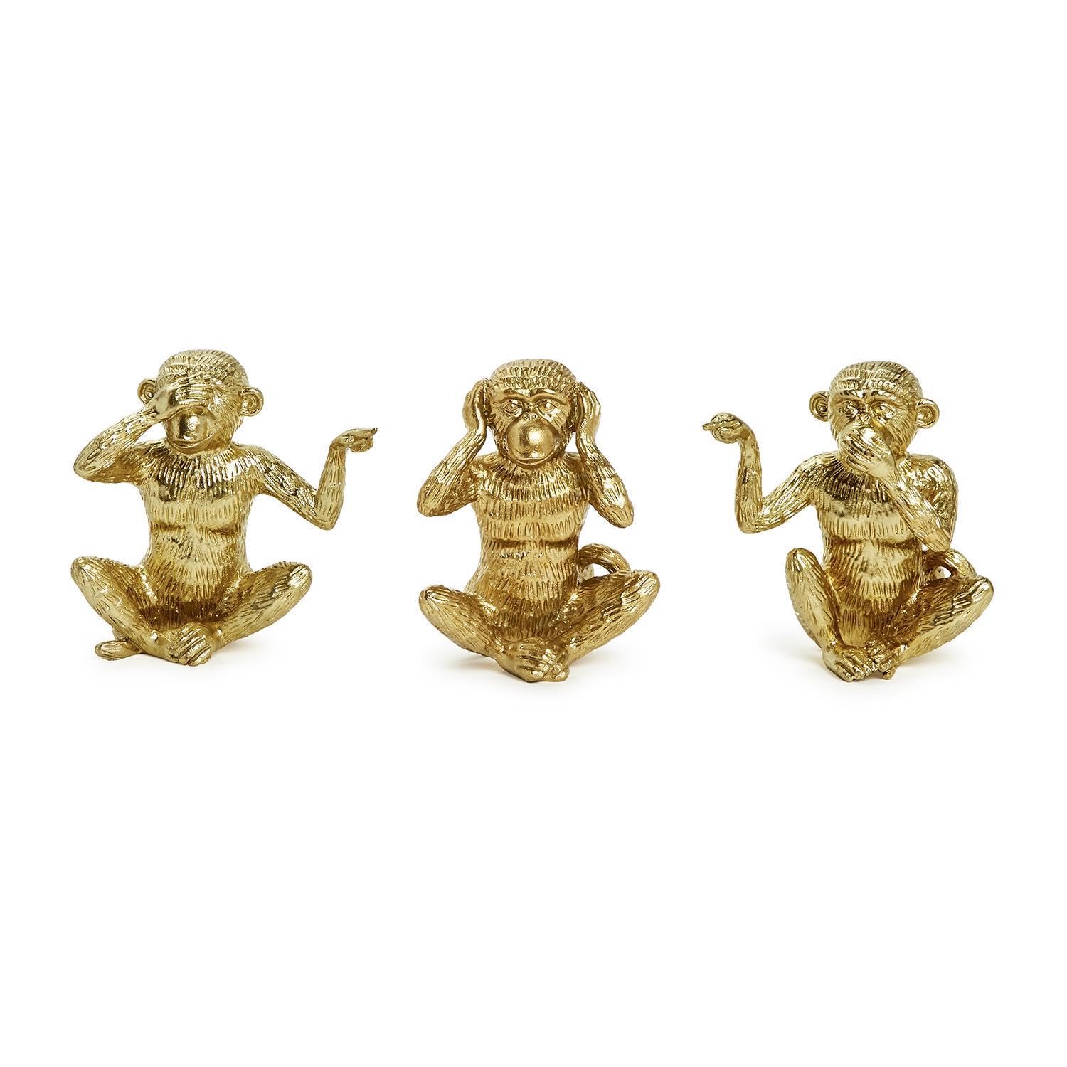 Amazon.com: Two's Company Golden Monkeys Set of 3, Hear No