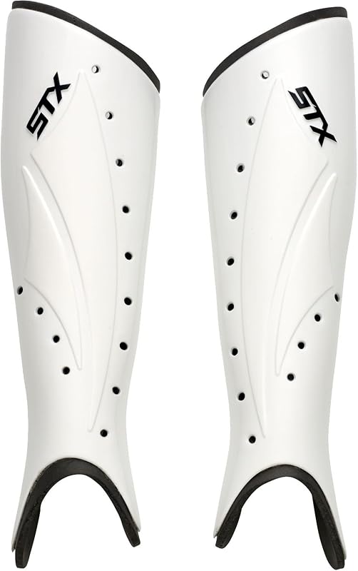 Espinilleras de hockey sobre césped Hinder para adultos (L/XL, blanco)