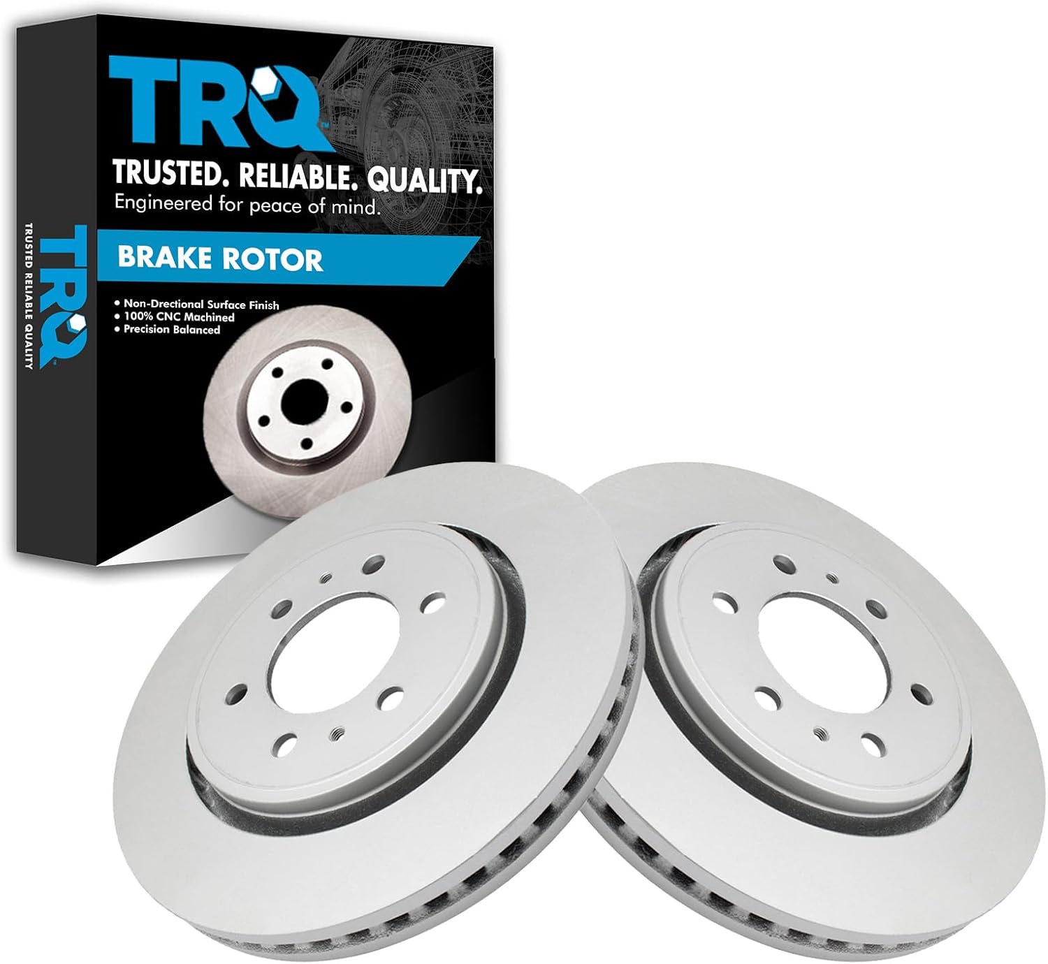 TRQ Front Brake Rotors Set Vented Premium G-Coated Compatible with 2007-2021 Ford Expedition 2010-2020 F-150 Lincoln Navigator