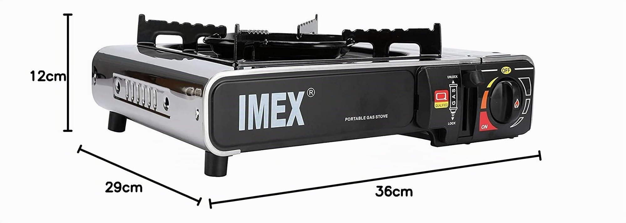IMEX Camping GASKOCHER Set en maletín con 4 cartuchos de gas JY-500A