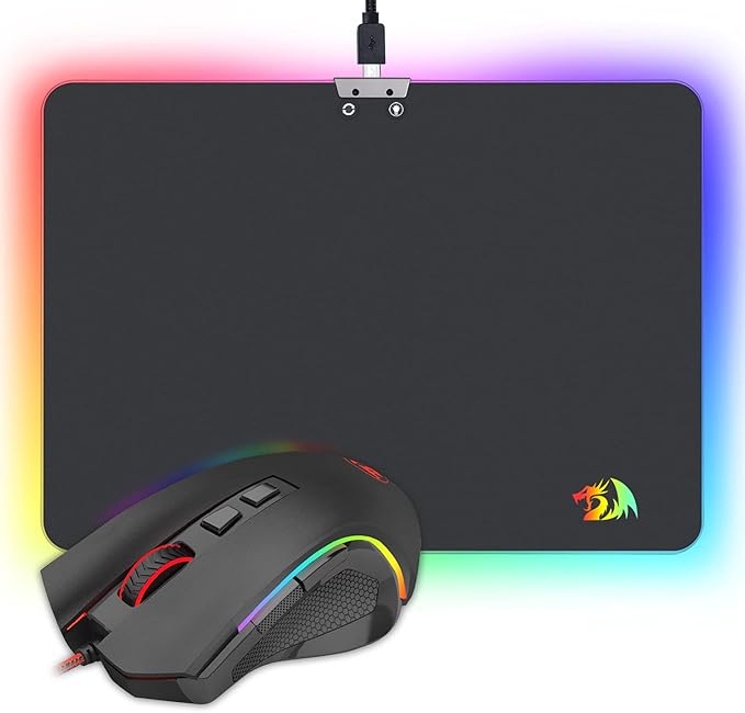 Redragon M602BA Gaming Mouse and Mouse Pad Combo, Wired RGB Backlit