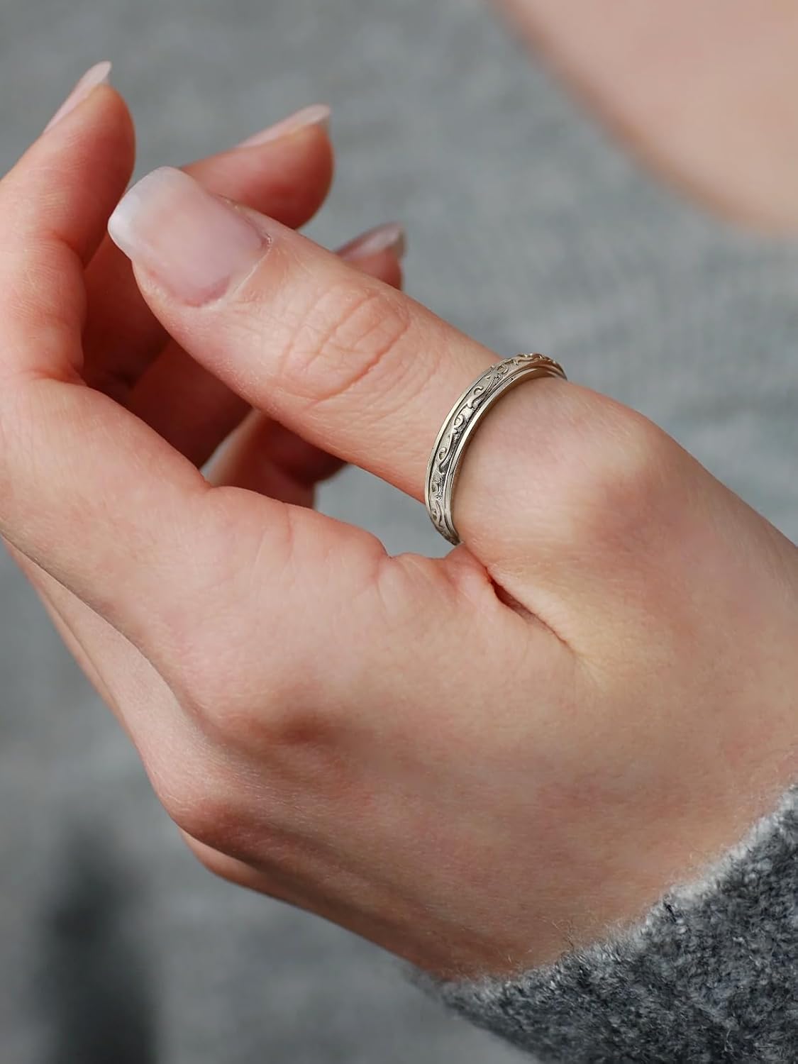 Silvora 925 Sterling Silver Ring 3.5mm Retro Evil Eye/Celtic Knot Rings Vintage Finger Thumb Ring for Women Size 5-12(with Gift Box)