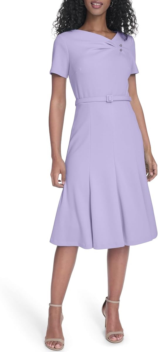 Calvin Klein Short Sleeve Belted Aline