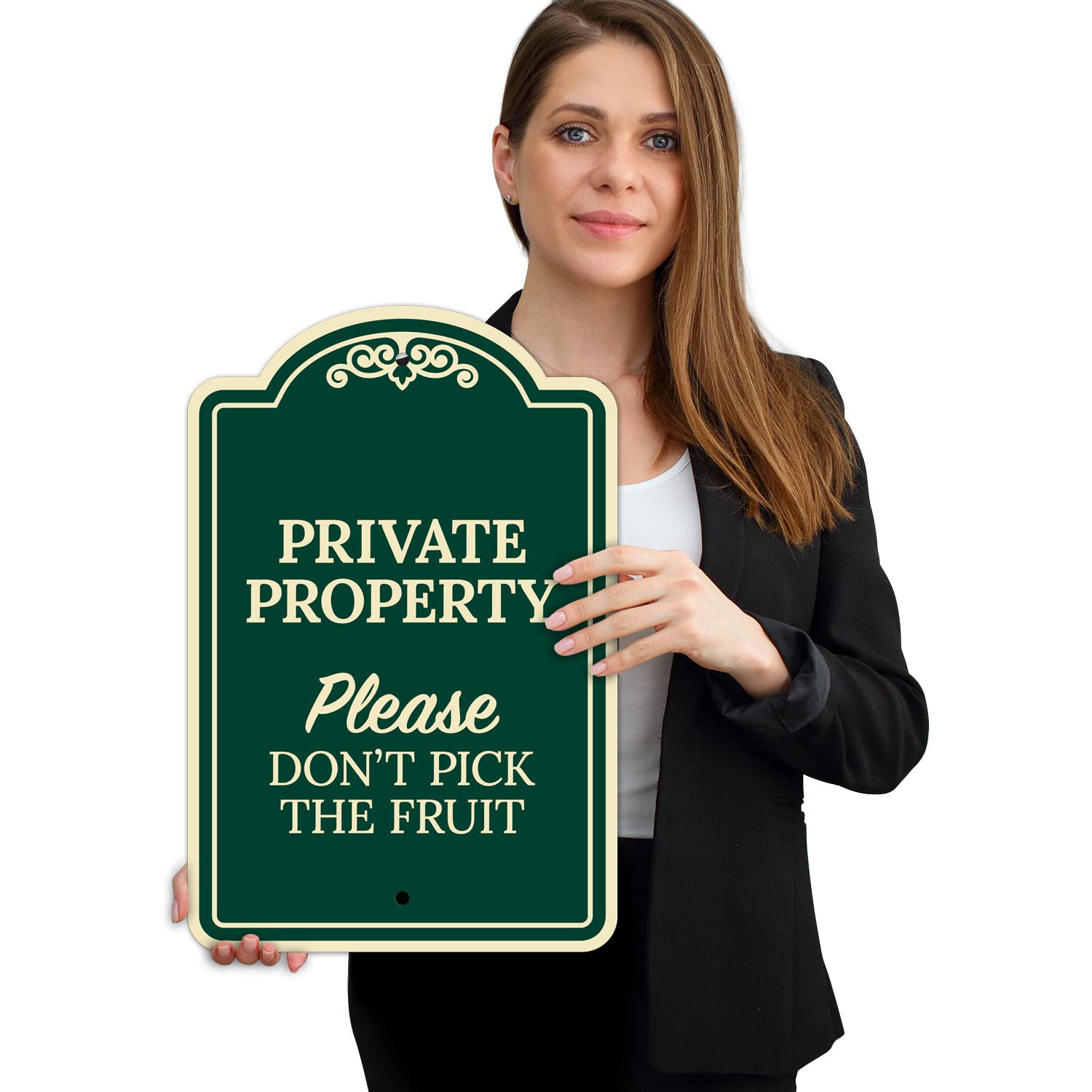 Please Don’t Pick The Fruit Décor Sign, Green Dark, 12x18 Inches, ACM, Fade Resistant, Made in USA