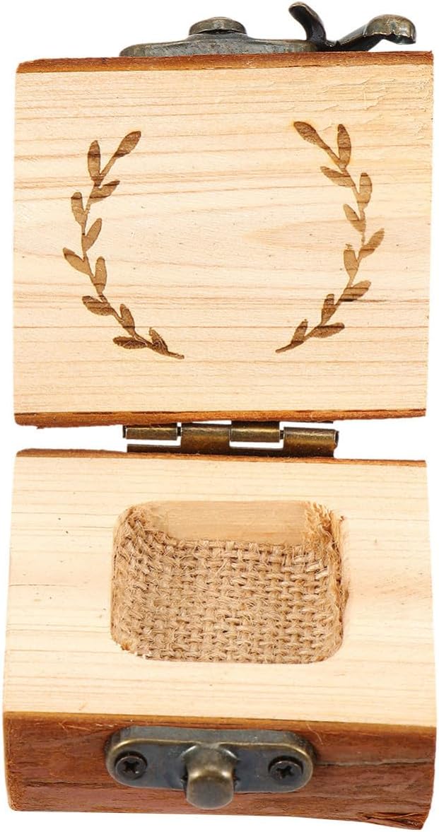 FOMIYES Ring Wedding Rustic and Ceremony Box Wooden Display