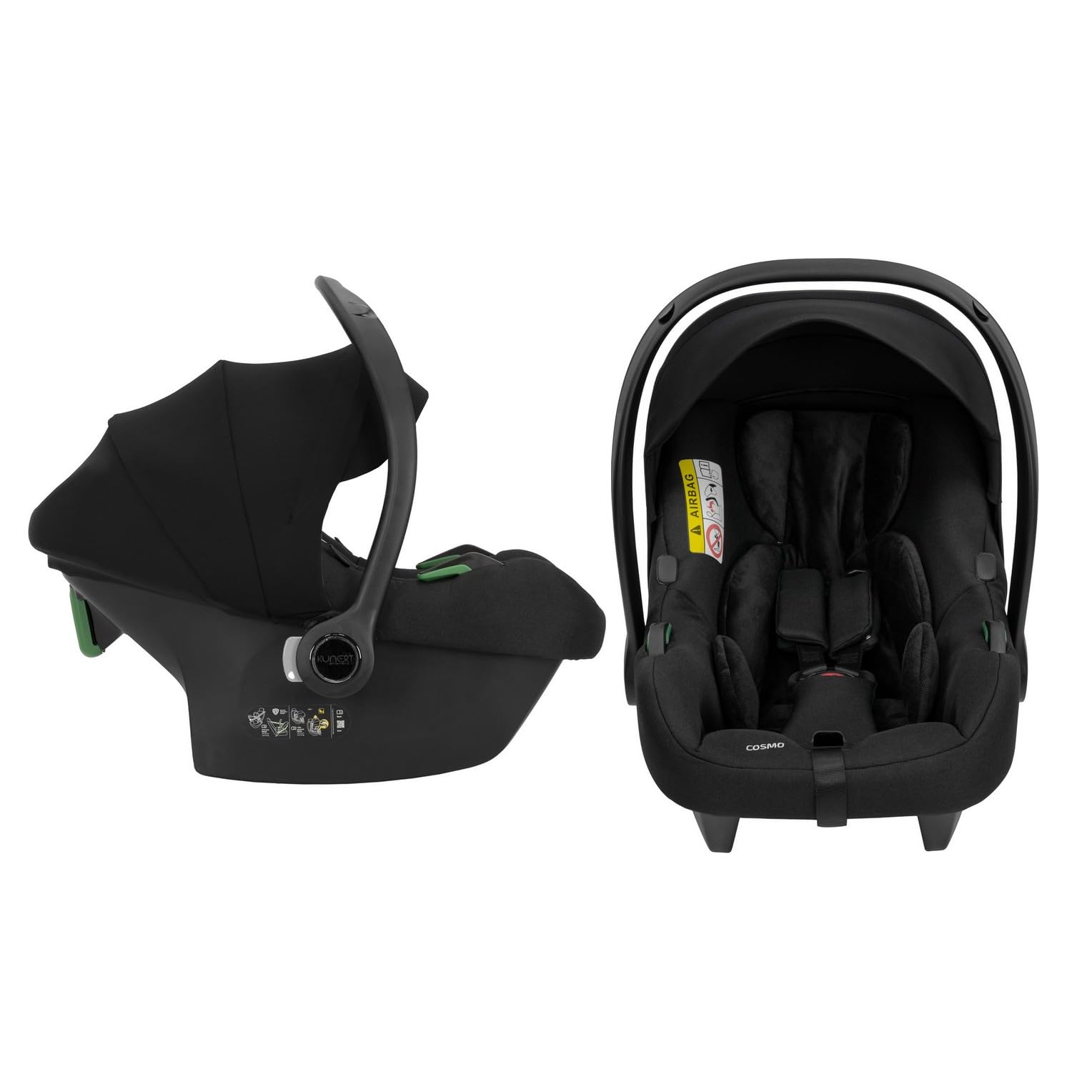 Passeggino gemellare 3 in 1. Passeggino e accessori in 3 pezzi: 2 navicelle + 2 passeggini + 2 ovetti + accessori. BBtwin DUET TRIO Nero