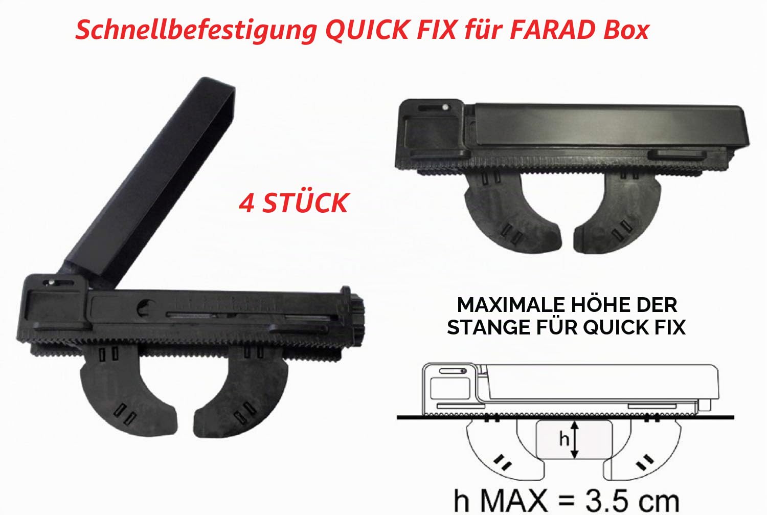4 Stück Schnellbefestigung für Box Farad