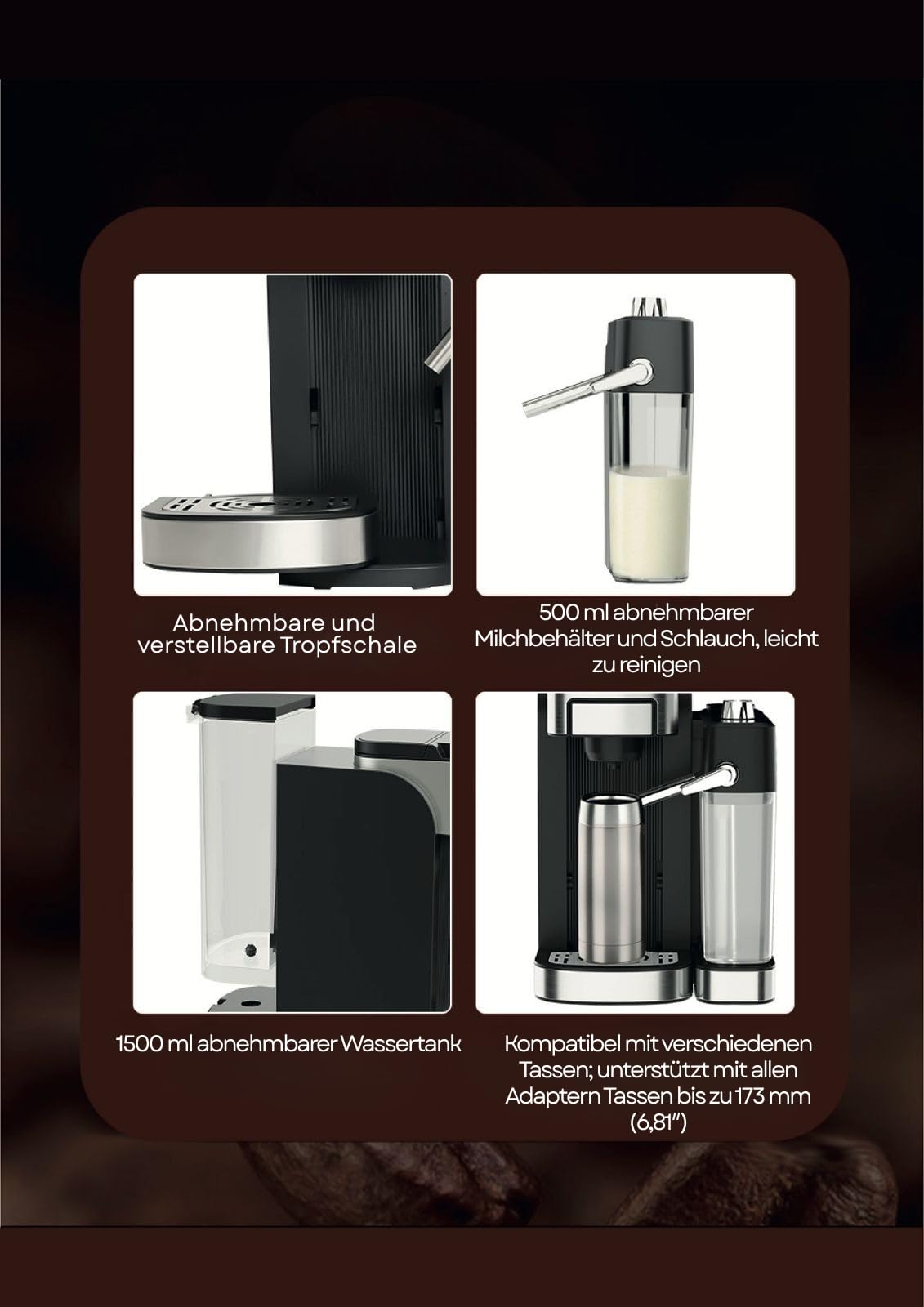 Ox-Pro2 Kapsel- und gemahlene Kaffee-Espressomaschine