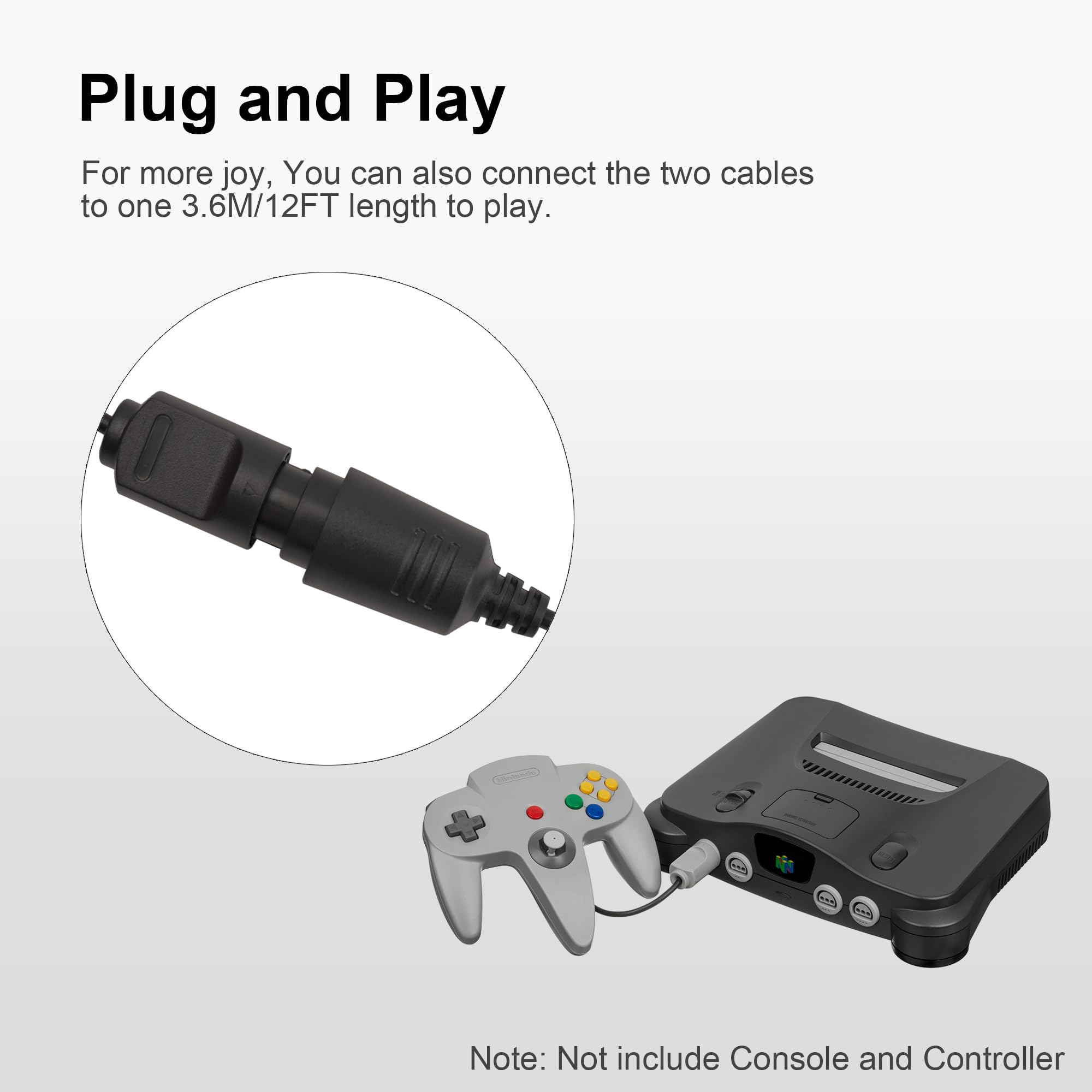 Amazon.co.jp: CSTESVN コントローラー延長ケーブル N64用 4本パック