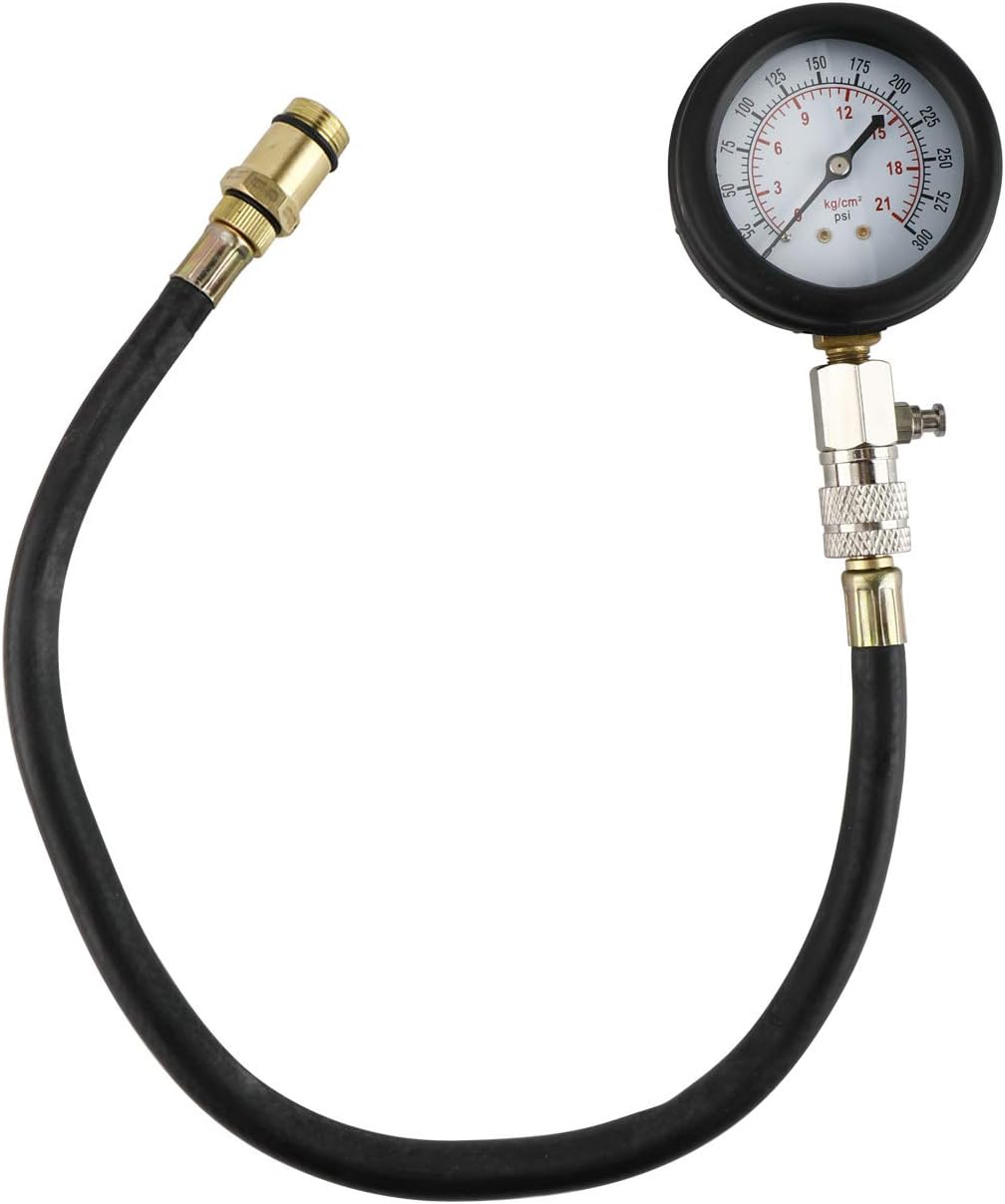 8MILELAKE Engine Compression Tester, 8pcs Cylinders Diagnostic Compression Gauge Tester Test Set with Adapters for Cars Trucks Motorcycles