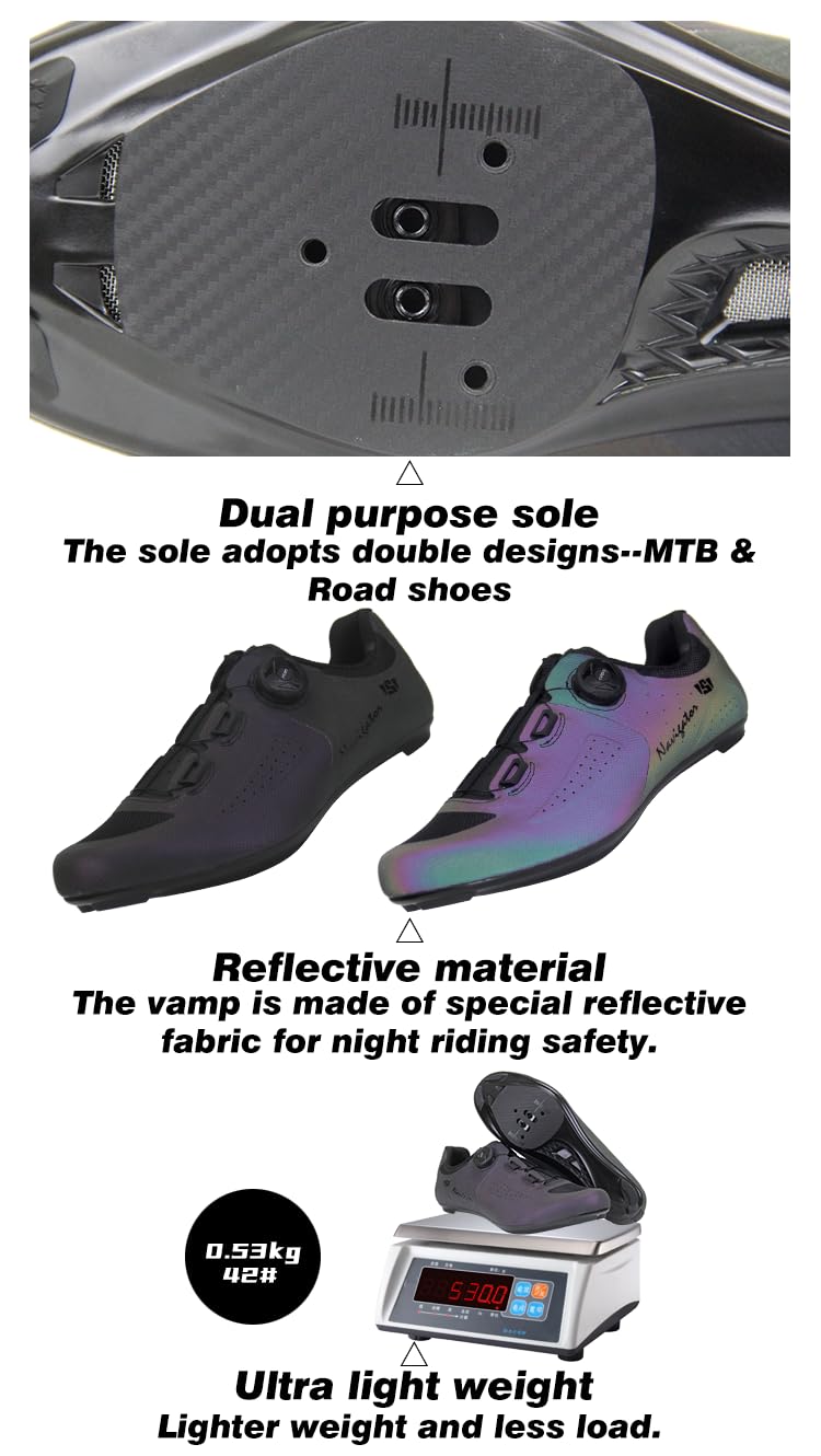 Msport Scarpe da Ciclismo Professionale per Uomini, Scarpe da Corsa Leggere con Chiusura Boa Girevole