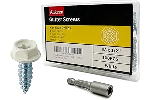 White Painted Hex Head Downspout Screws for Secure Gutter Installations
