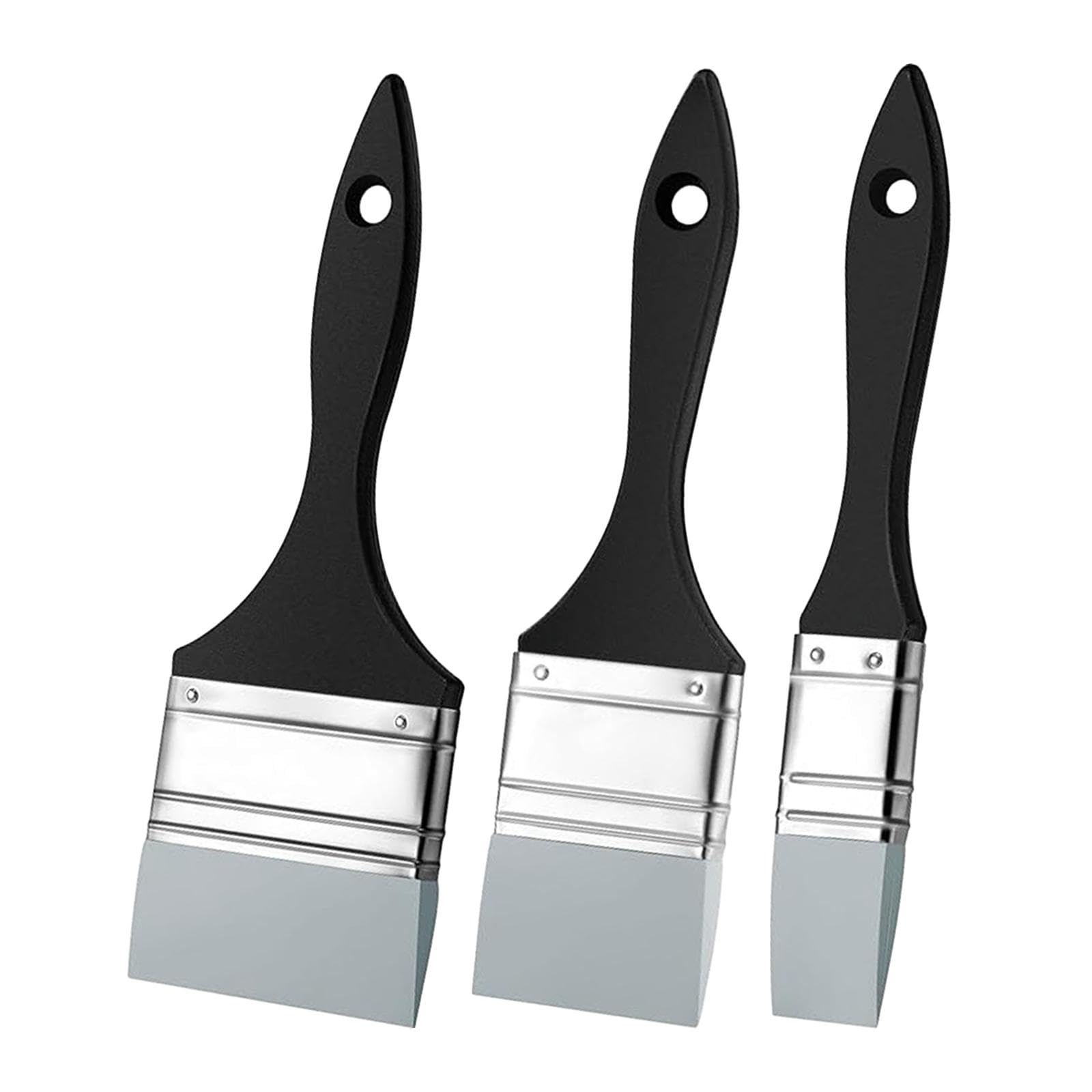 3 Pezzi Pennello Silicone Artistico Pennelli Acrilico Strumento Pittura Pennelli Disegno Pennelli Flessibili Manico Comodo Facile da Trasportare, 3 Pezzi 1 Pollice 2 Pollici 3 Pollici