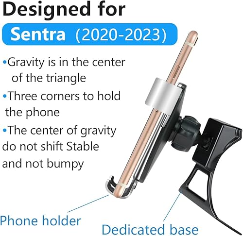 Miniatura 6 de Soporte de teléfono de coche para Nissan Sentra 2020 2021 2022 2023 2024 2025 S SV SR Auto Interior Accesorios Mejor Soporte de Teléfono Celular