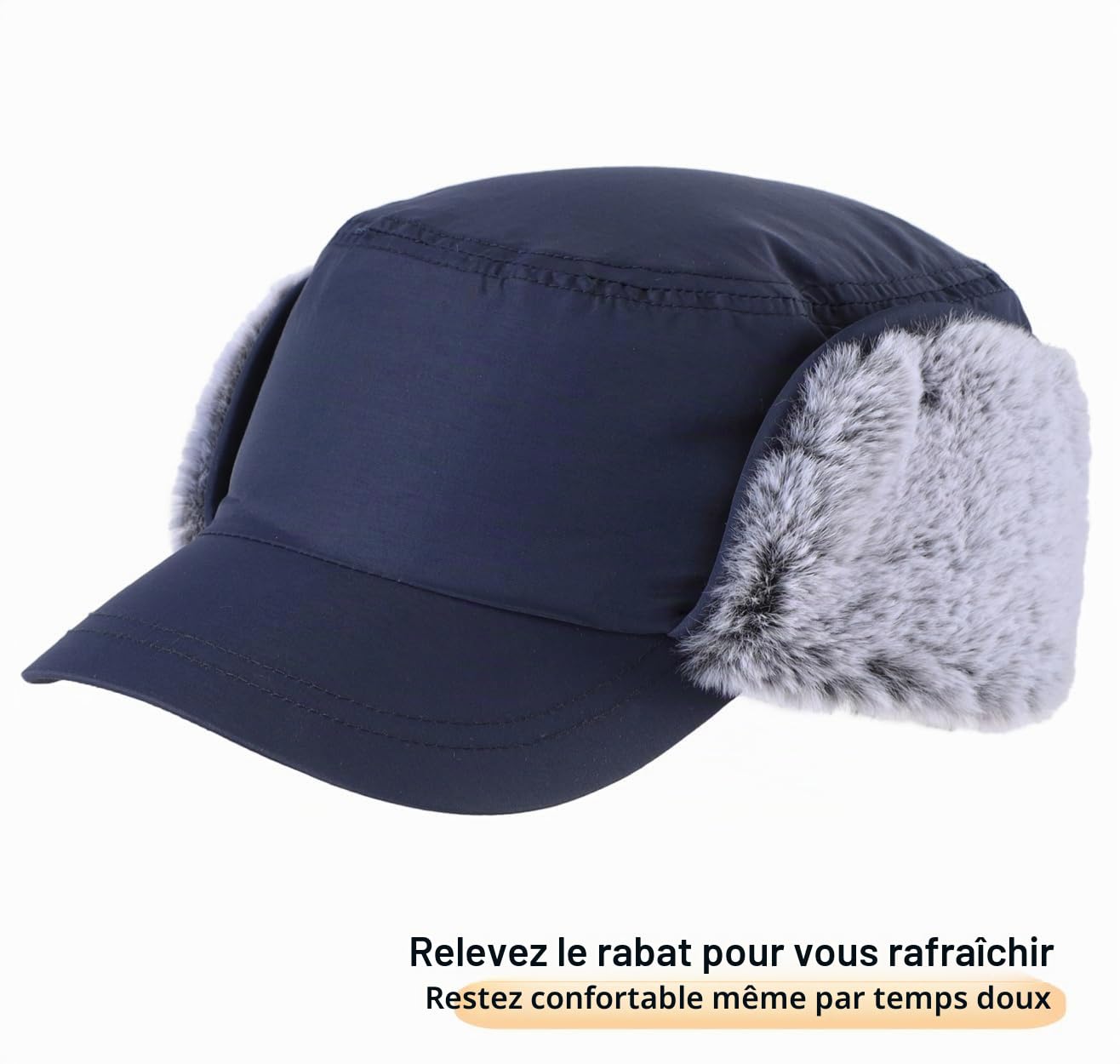Casquette de baseball d'hiver pour homme avec visière, chapeau de trappeur et de chasse