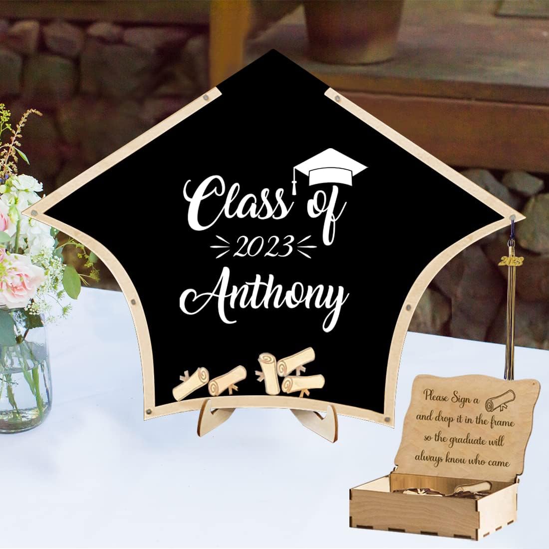 Personalized Graduation Guest Book 2023 Custom Grad Cap Guest Book Sign of 2023