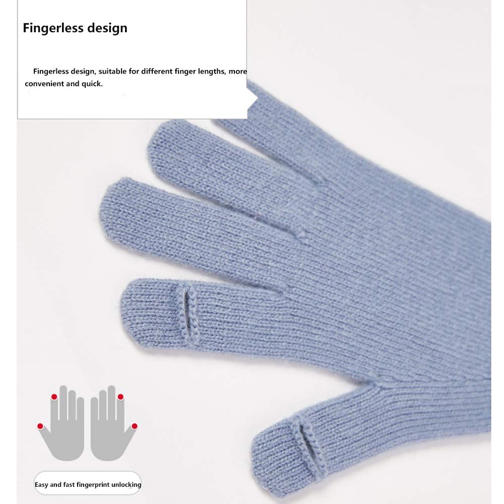 Axdwfd Guantes de Lana Pura otoño y el Invierno cálido espesantes de Punto de los Hombres a Caballo Damas de conducción Pantalla táctil Pura Lana 100% sin Dedos Pantalla táctil