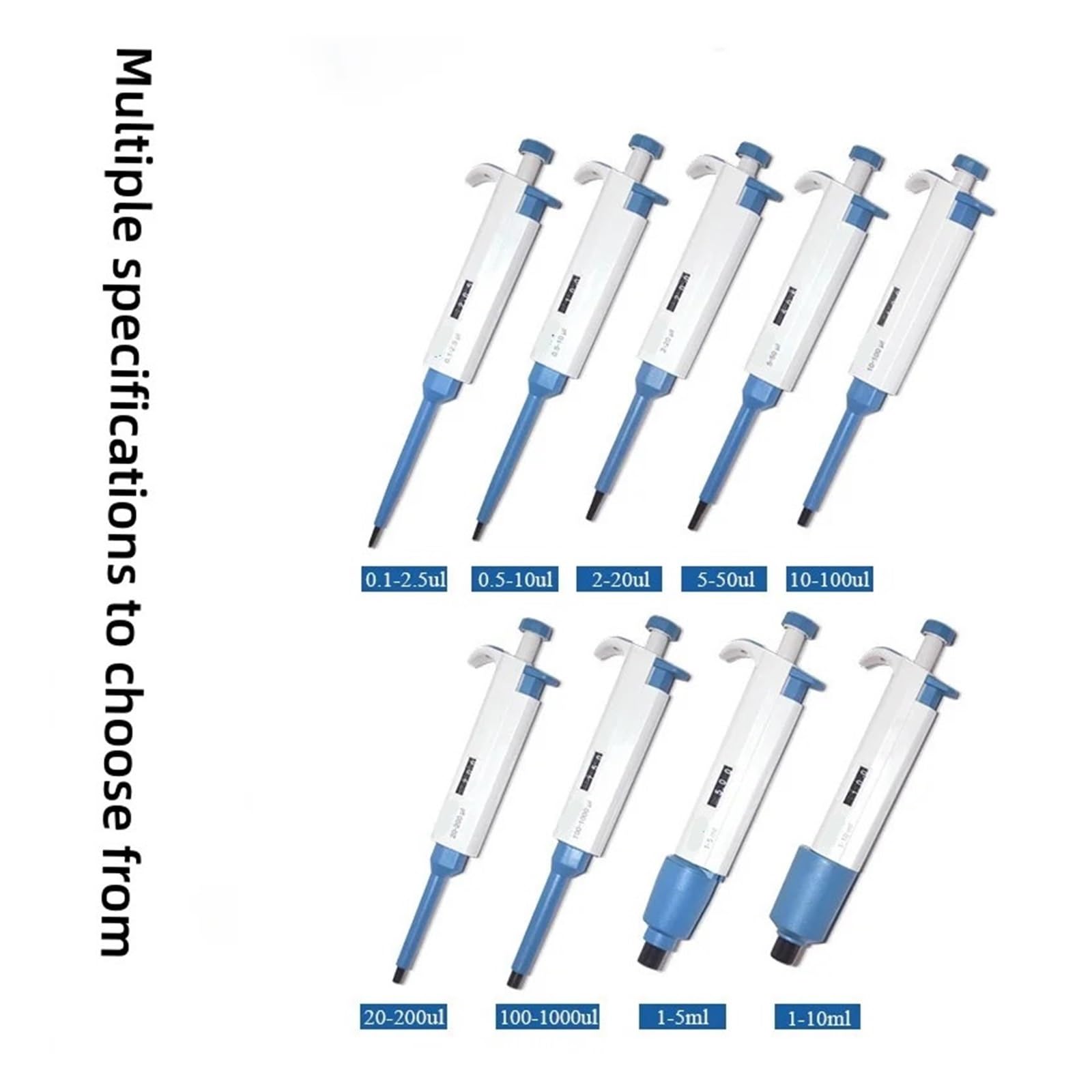 Micropipette, Set di pipette monocanale regolabili da 0,5 a 10 ul - Kit di pipettaggio da laboratorio professionale da 1 a 10 ml, preciso e regolabile(0.1-2.5ul)