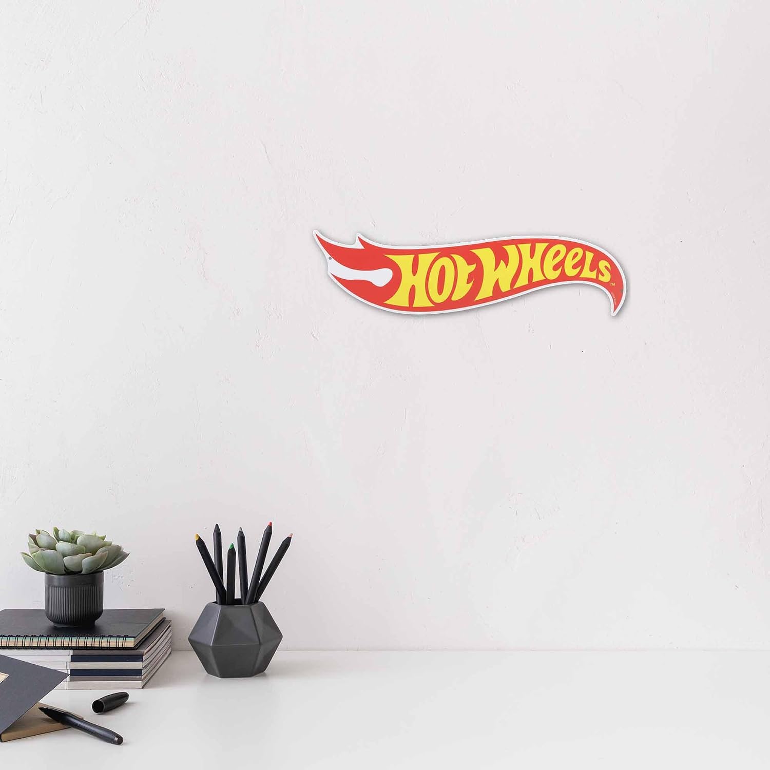 Mattel Hot Wheels Classic Flame Logo Metal Sign image 5