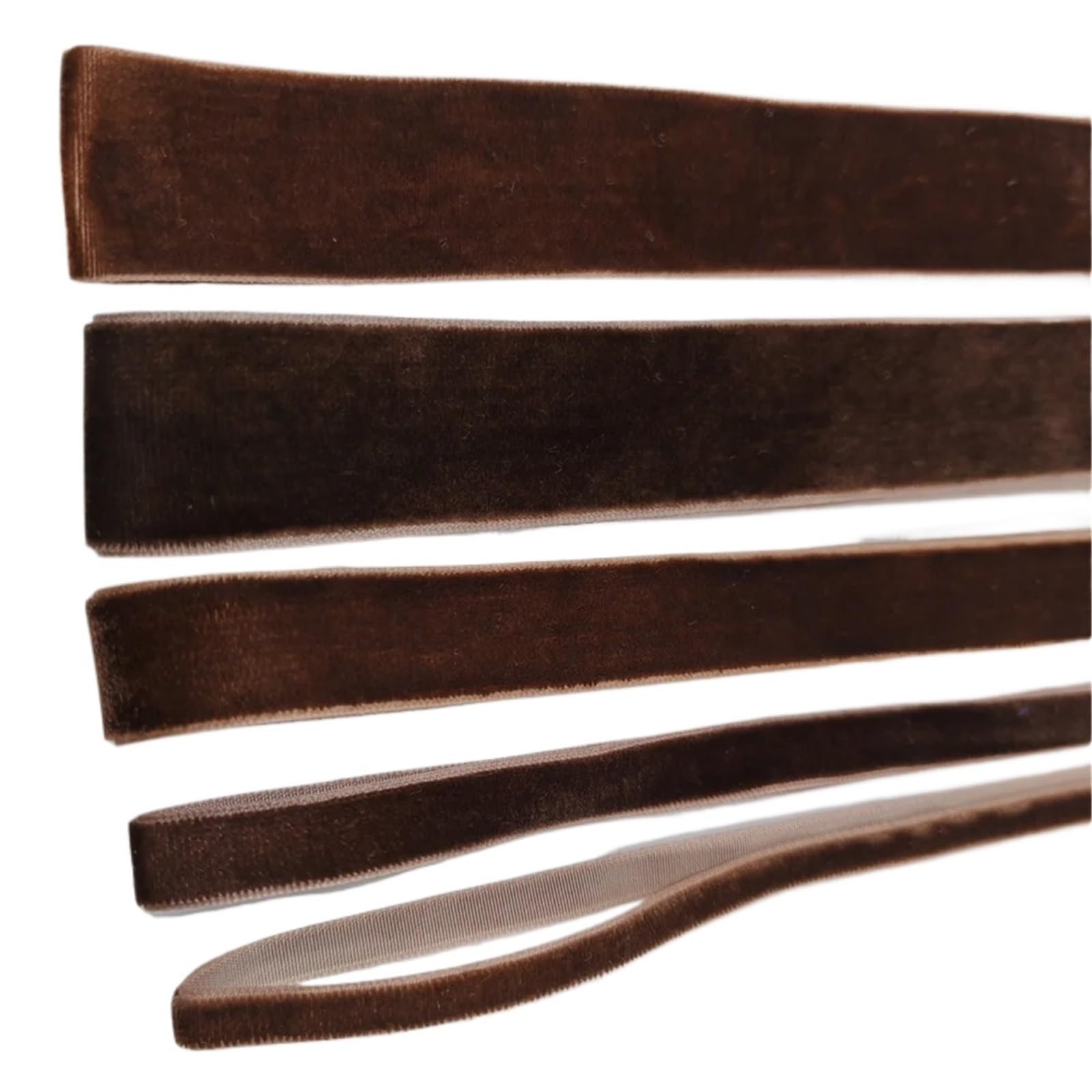 Ruban en velours haut de gamme marron foncé 9mm pour emballage raffiné
