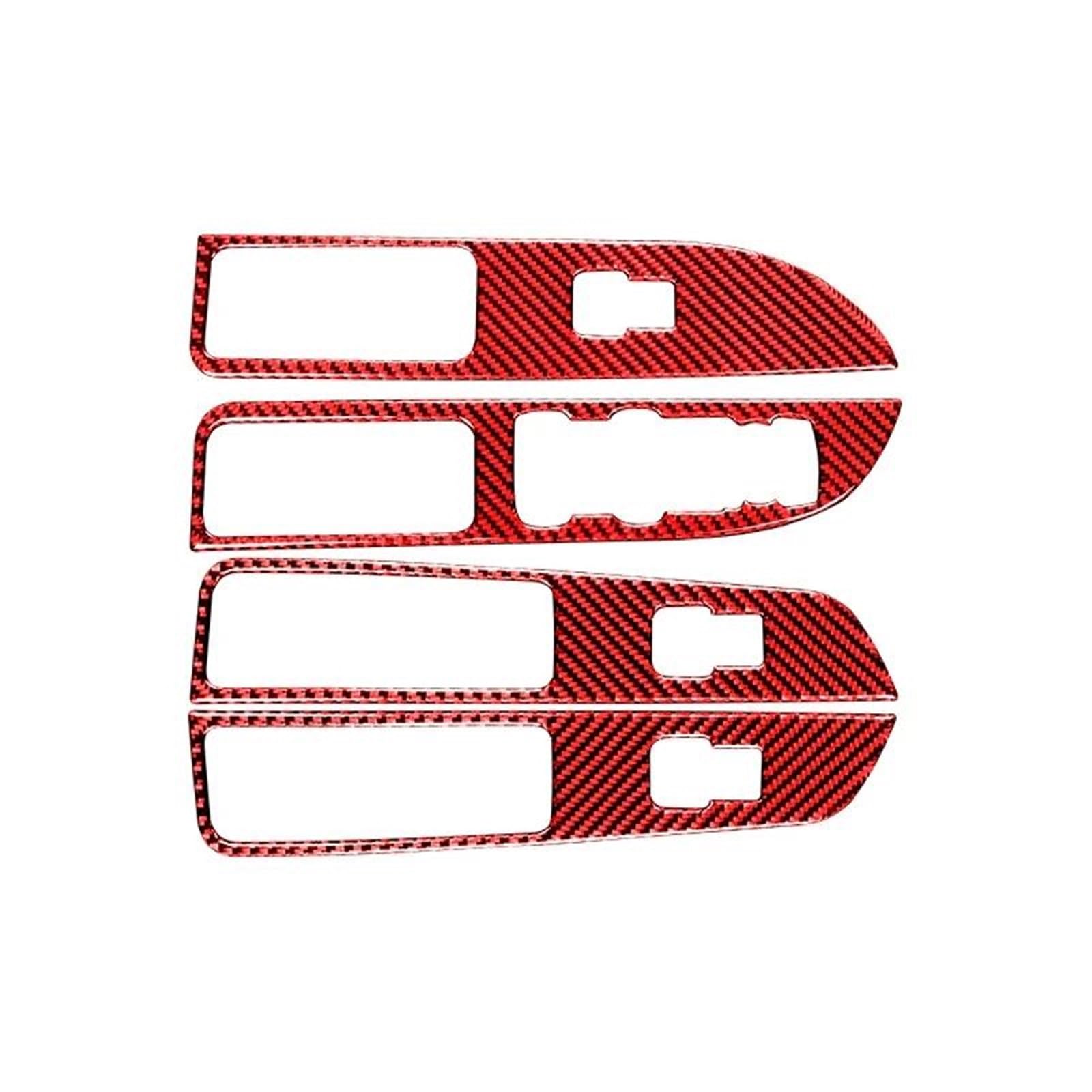 for Ford for Explorer 2013 2014 2015 2016 2017 2018 2019 Car Windows Lift Control Panel Decoration Cover Sticker Decal KISSGPIPOL(RHD Red)