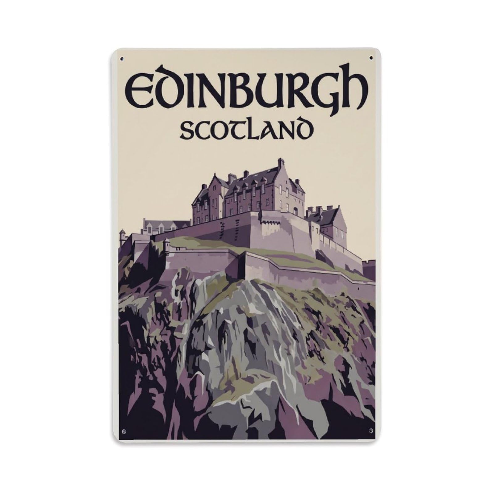 Travel Retro England Edinburgh Metal Tin Sign