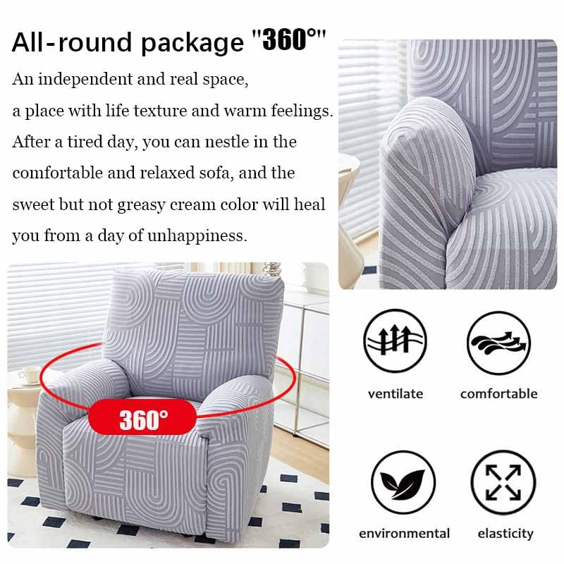 Copripoltrona Relax Reclinabile Elasticizzato, Fodera per Poltrona Reclinabile 1/2/3 Posto, Copri Poltrona Relax con Braccioli Elettrica(E,3 Seats(G,4 Seat)