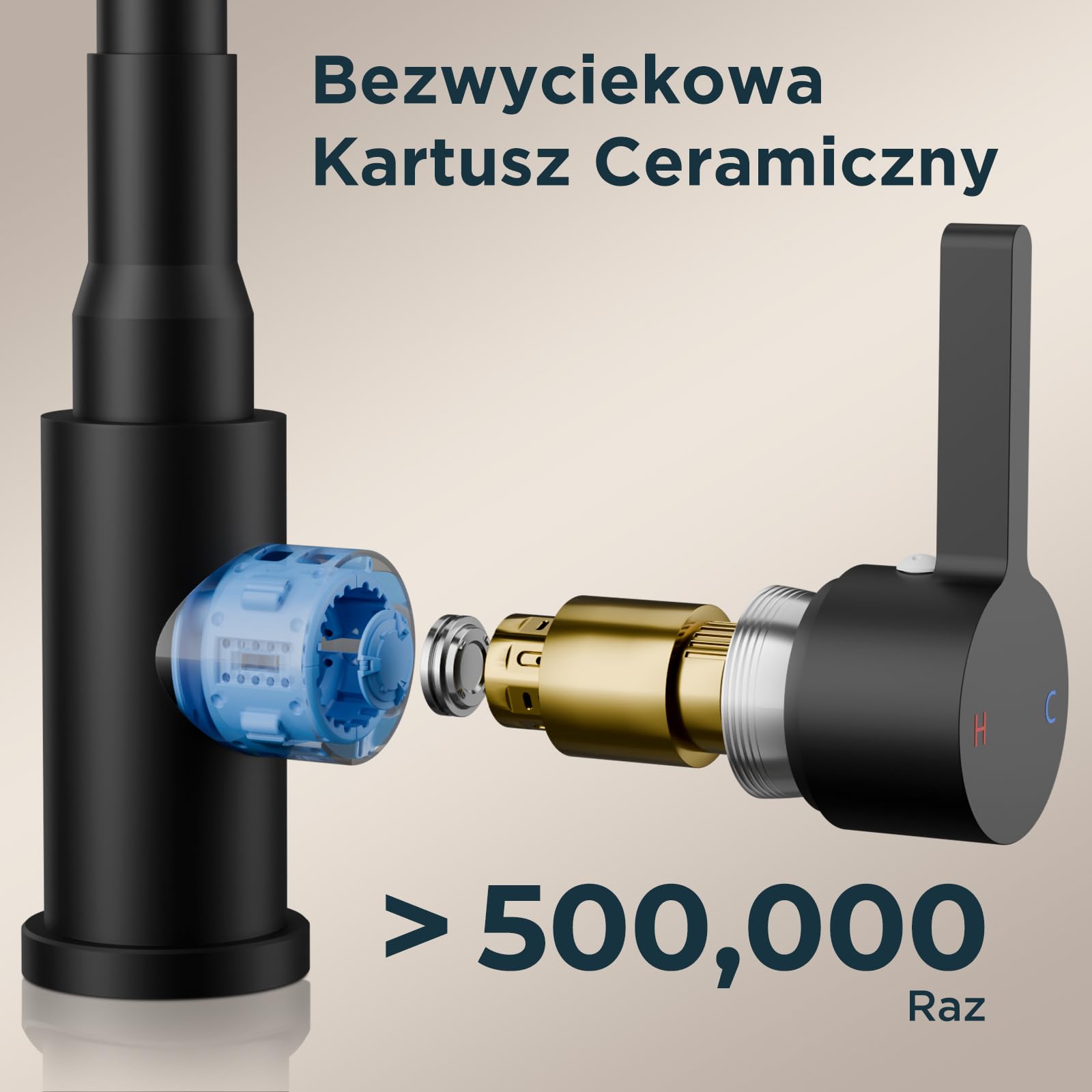 FORIOUS Elastyczny Kran Kuchenny Czarna, Bateria Kuchenna Zlewozmywakowe, Obrót 360° Bateria Jednouchwytowa do Kuchni ze Stali Nierdzewnej