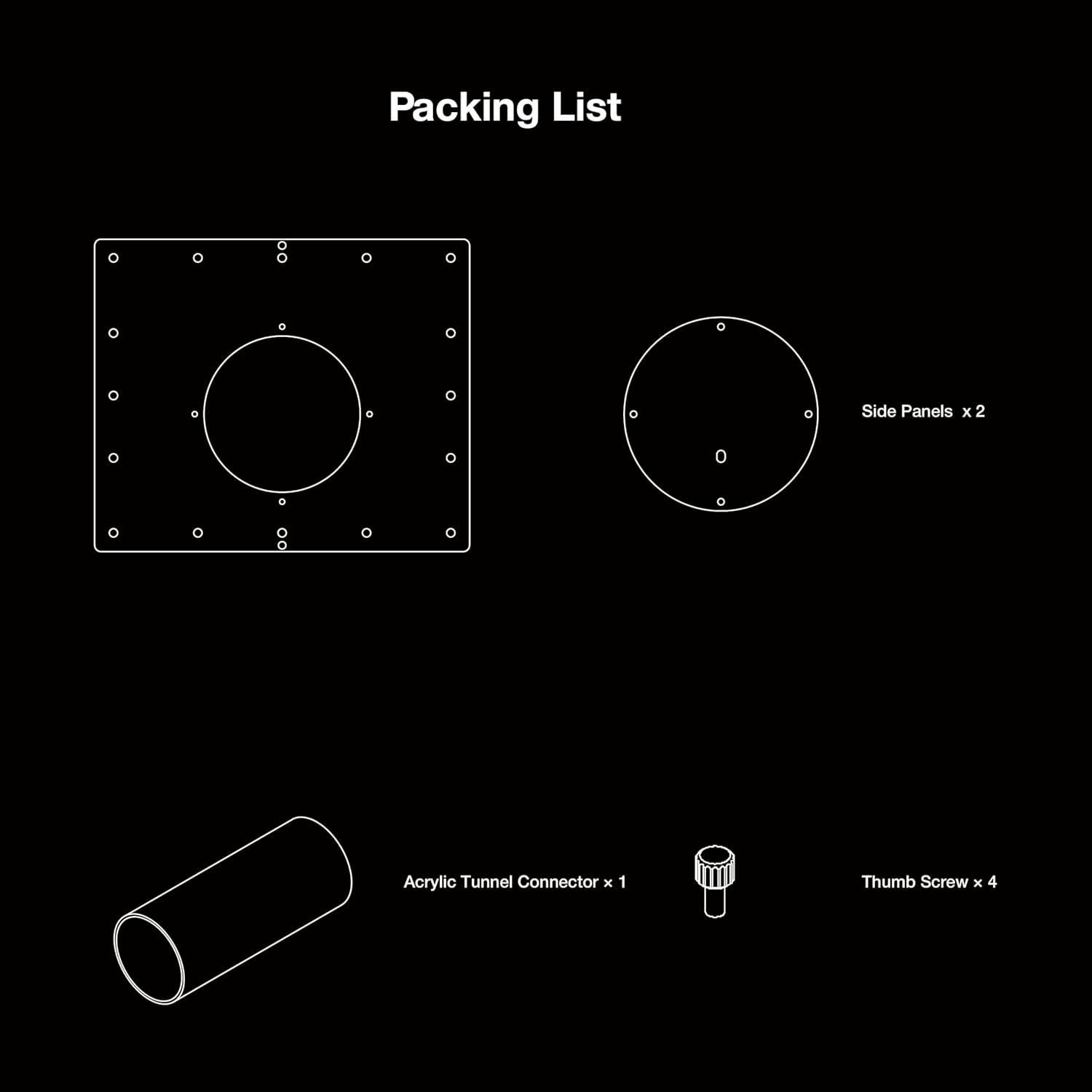 GuineaLoft™ Acrylic Tube Connector Pack - Includes One D2 Acrylic Tube, Two T4D2 Connector Panels - Visit GuineaLoft Store to See More
