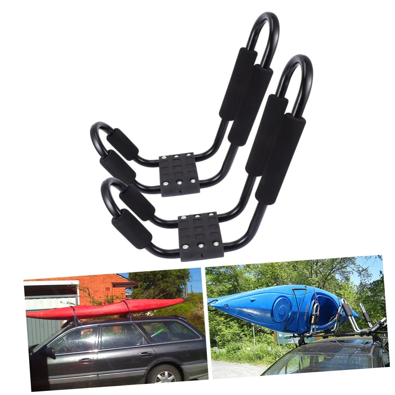 UKCOCO 2piezas Baca de Techo para Kayak y Surf Soporte para Techo de Coche SUV Camión Parabrisas Barra Transversal