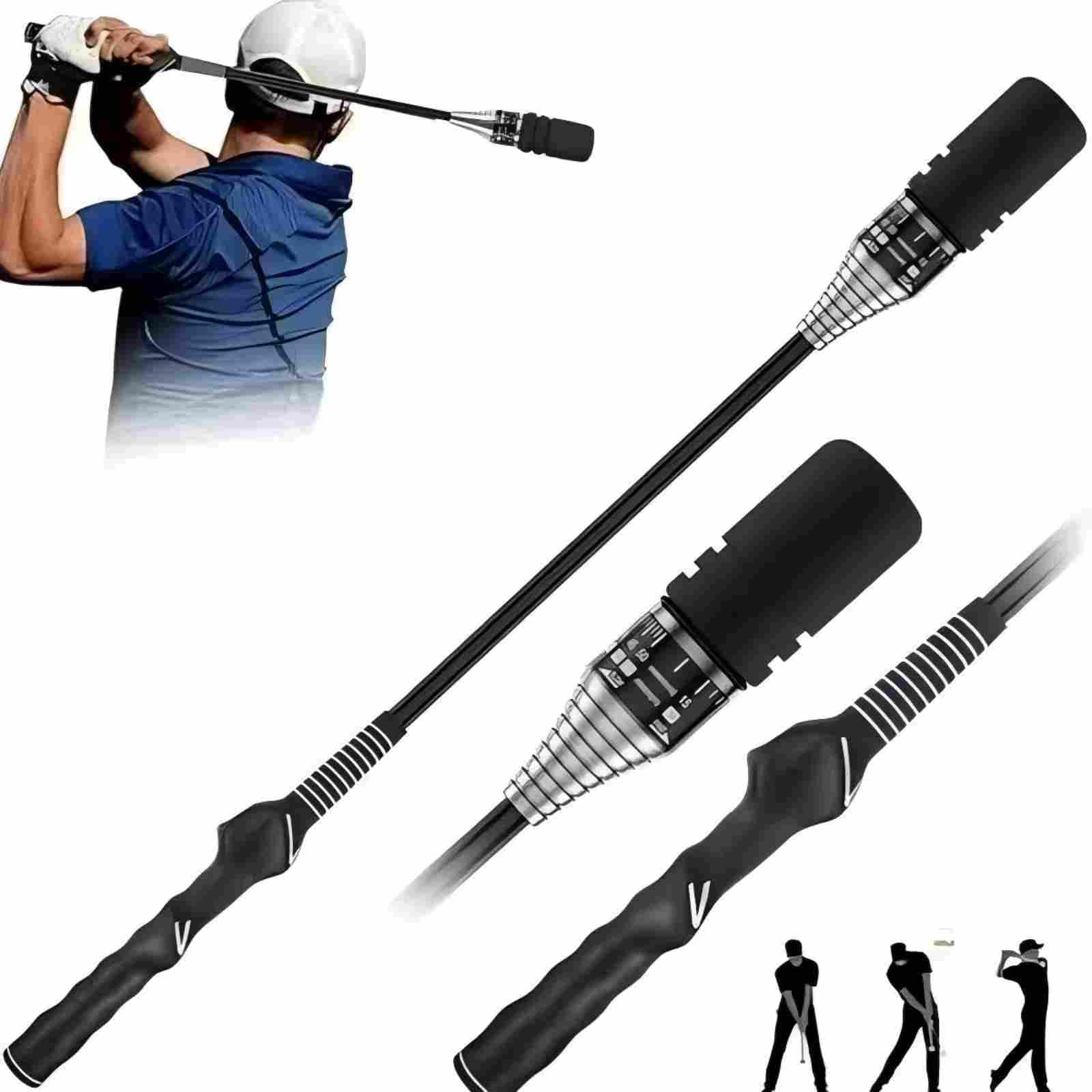 HoldOneLight Golf-Schwungtrainer, Golf-Grifftrainer zum Aufwärmen, Trainingshilfe mit Einstellbarer Geschwindigkeit für Rechtshänder, Golf-Schwunghilfe mit ergonomischem Griff, für den Innenbereich