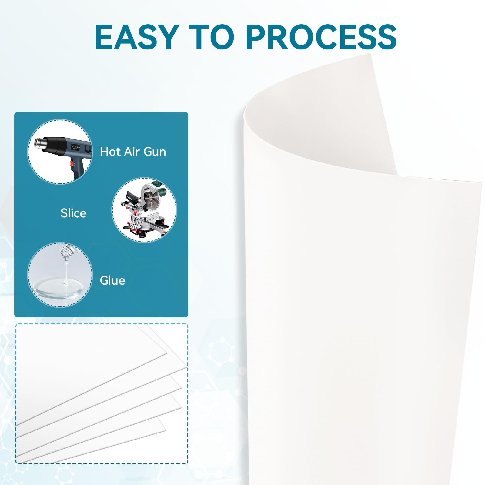 White Plastic Sheets - 5 Pack for DIY Crafts -5