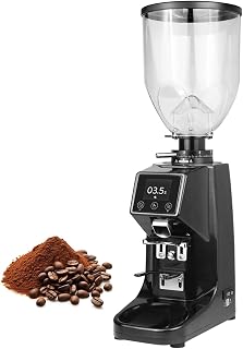 Professional Coffee Grinder, Grinding Flat Burr Coffee Machine With Multi-Setting Roughness Adjustment, 500G Capacity, Digital Display, Electric Burr Grinder For Home/Commercial Black