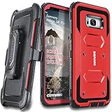 Samsung Galaxy S8 Plus Case, [Aegis Series] + Full-Coverage Screen Protector, Heavy Duty Rugged Full-Body Armor Holster Case [Belt Swivel Clip][Kickstand] for Samsung Galaxy S8 +, Red