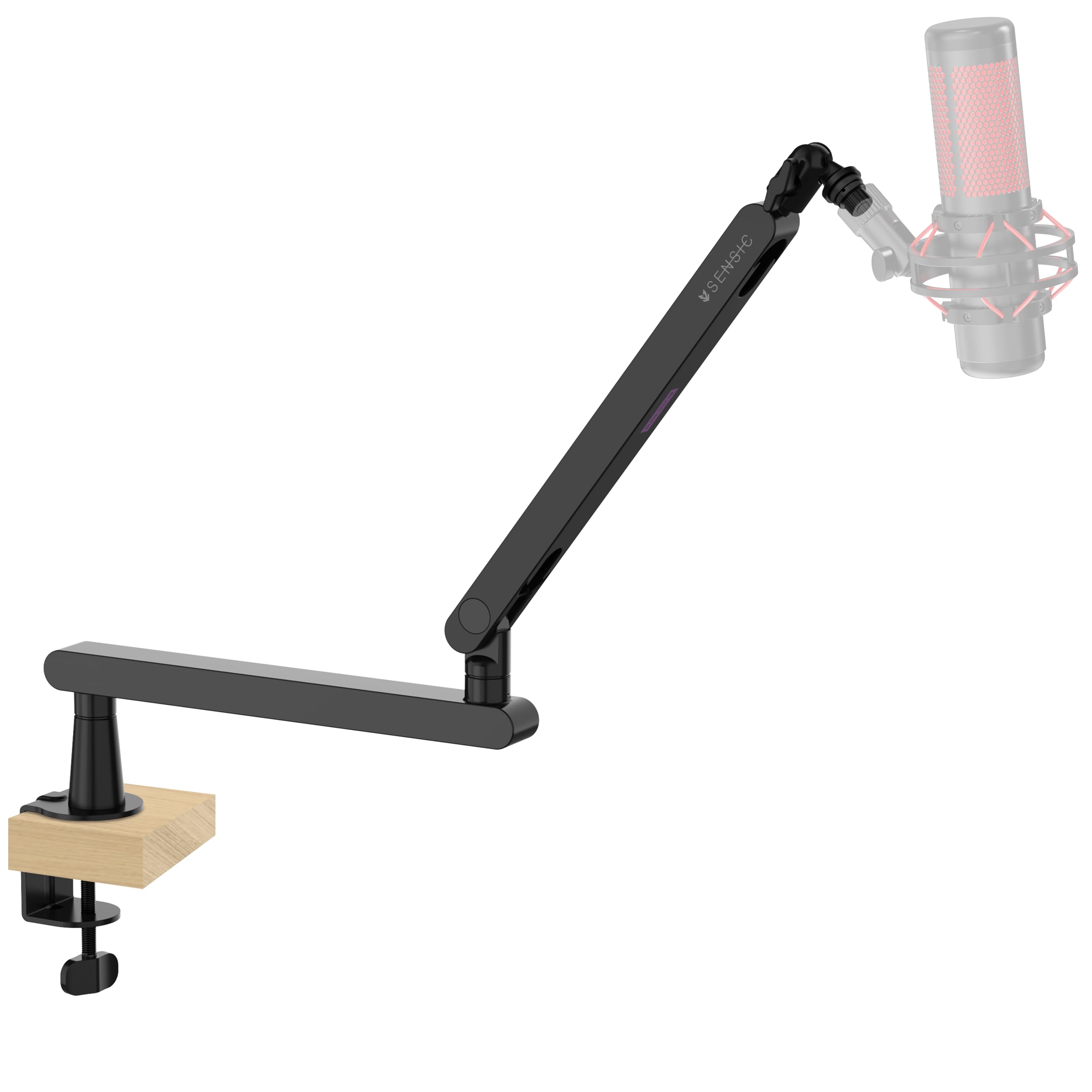 SENSIC SA-30 LP Low Profile Mikrofonständer Tisch mit 360° drehbarem Mikrofonarm, für Streaming mit integriertem Kabelmanagement, Universelle Mikrofon Halterung, Boom Arm