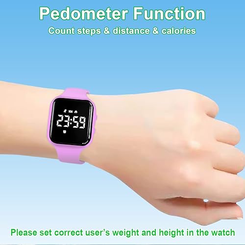 Miniatura 3 de Kids Fitness Pedometer Watch Without AppBluetooth,LED Sports Watch with Timer CaloriesDistanceStep Counter,2 Alarm Clocks,21 Days Battery Life