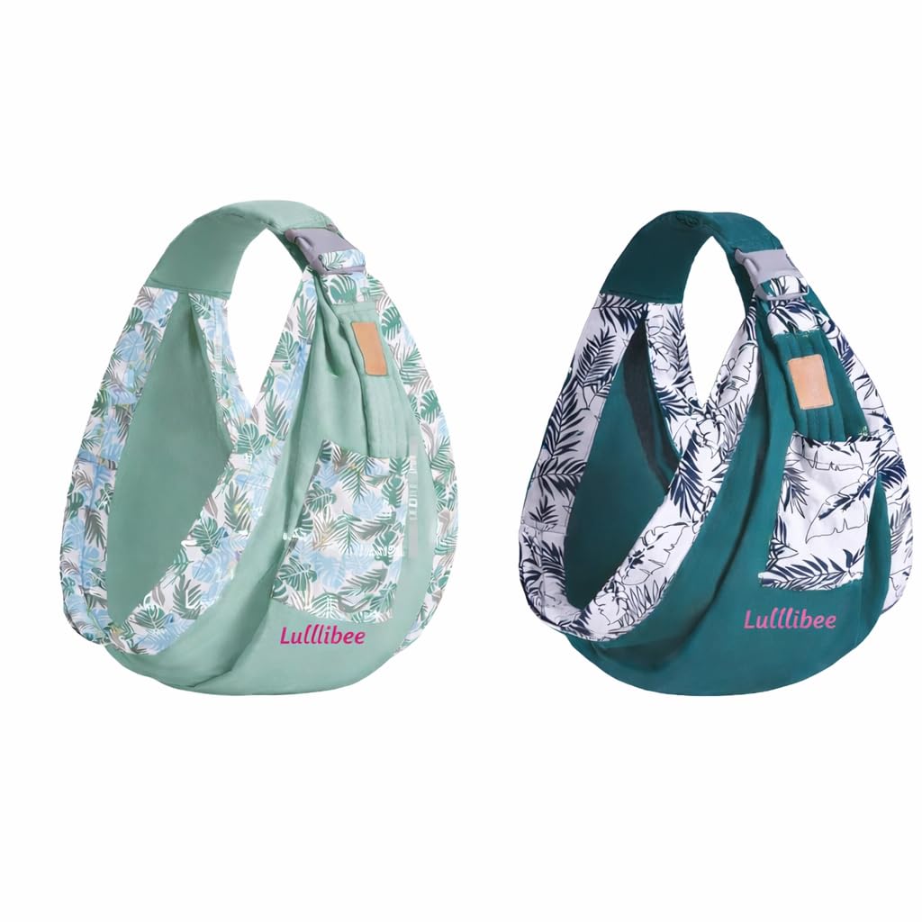 Baby Carrier Sling Dual Use Baby Holder Straps for Newborn & Toddlers (0–36 Months) | Adjustable Lightweight Hands-Free Carry Wrap – Light Green, Green (2PCS)-image-38
