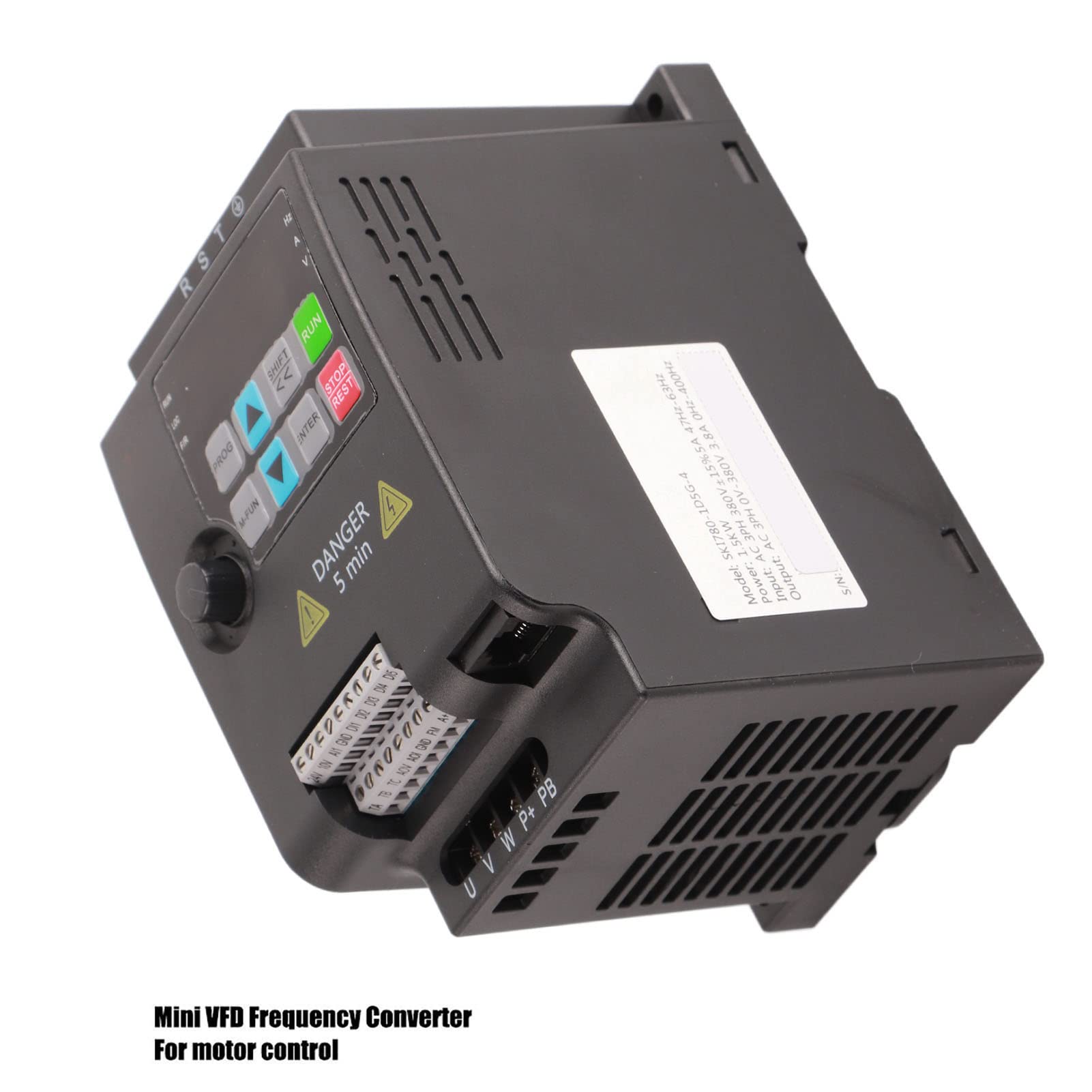 VFD Inverter Frequenzumrichter 380V 1.5KW, SKI780 Mini VFD 3 Phasen Frequenzumrichter für Spindelmotor Drehzahlregelung (380VAC, 1.5KW)
