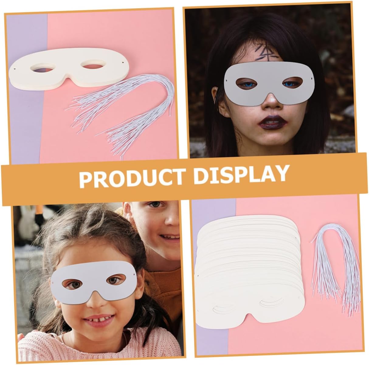 80pcs White Paper Eye Masks Blank Craft Masks for Painting Hand-painted Cosplay Halloween Parties Unique Designs for Boy Girl and Adults