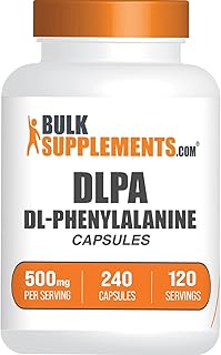 BulkSupplements.com DL-Phenylalanine Capsules - DLPA Supplement, Amino Acid Supplement - Gluten Free, 2 Capsules per Serving (500mg), 240 Capsules (Pack of 1)