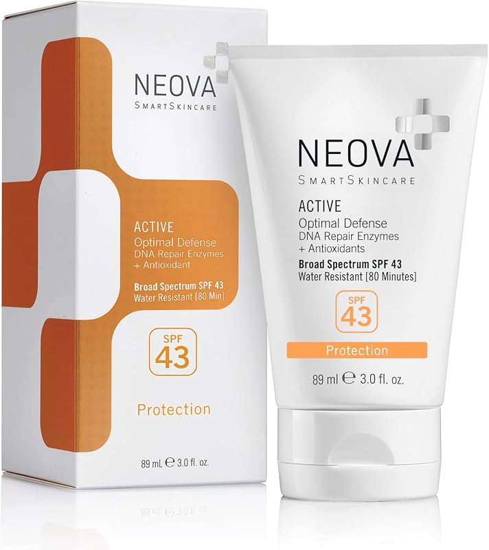 NEOVA SmartSkincare Active Sunscreen for Body 3 fl. Oz. | Broad Spectrum SPF 43 | Zinc & Octinoxate | Water Resistant up to 80 Min