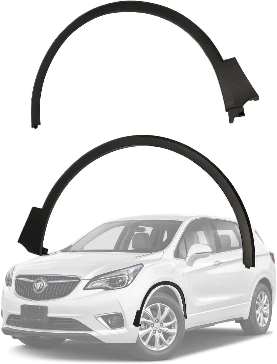 1 Pair Wheel Arch Molding Fender Flare for 2016-2020 Buick Envision, Black PC Front Fender Trim, OE 23441776 23441778 for Premium Base Essence Preferred Submodels