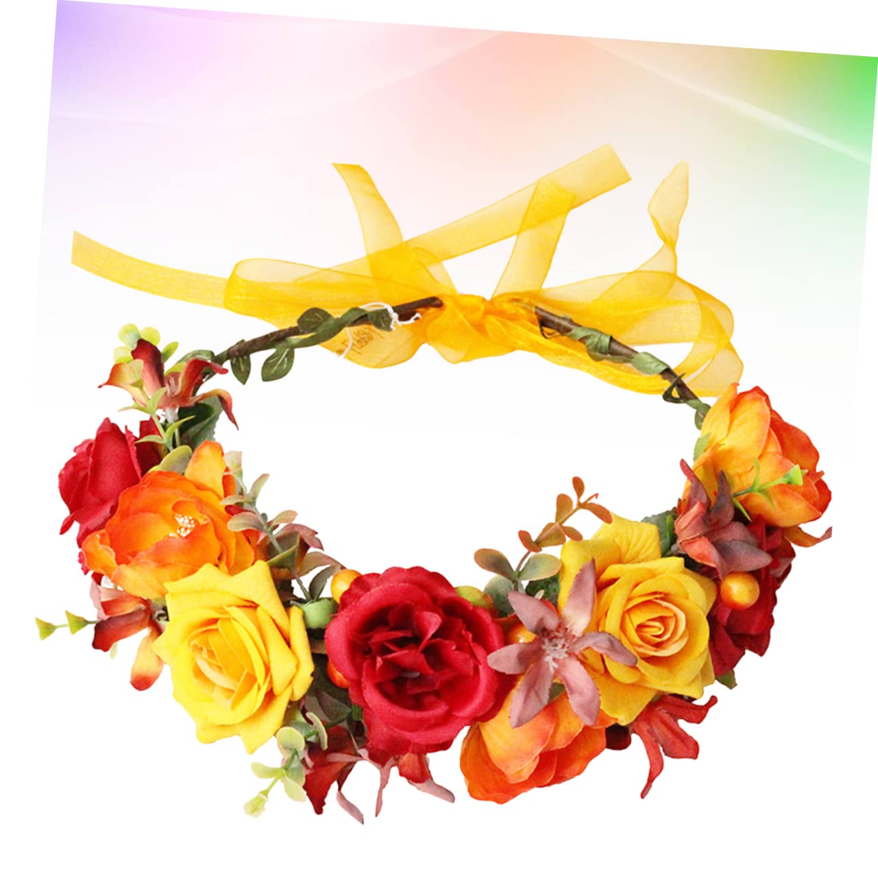 MAGICLULU 2 Piezas Cintas Para El Pelo De Fiesta Sombreros De Fotografía Flor Rosa Guirnalda De Flores Diadema De Boda Tiara Víspera De Todos Novia Accesorios Para El Cabello