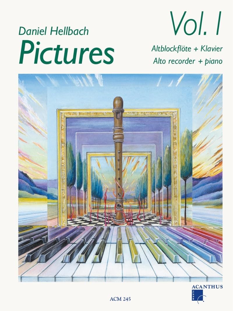 Pictures 1 für Alt-Blockflöte und Klavier Band 1 und Band 2 (ACM 245, ACM 235) + Soundman-Notenheft + 2 Notenbleistifte (Starterset)