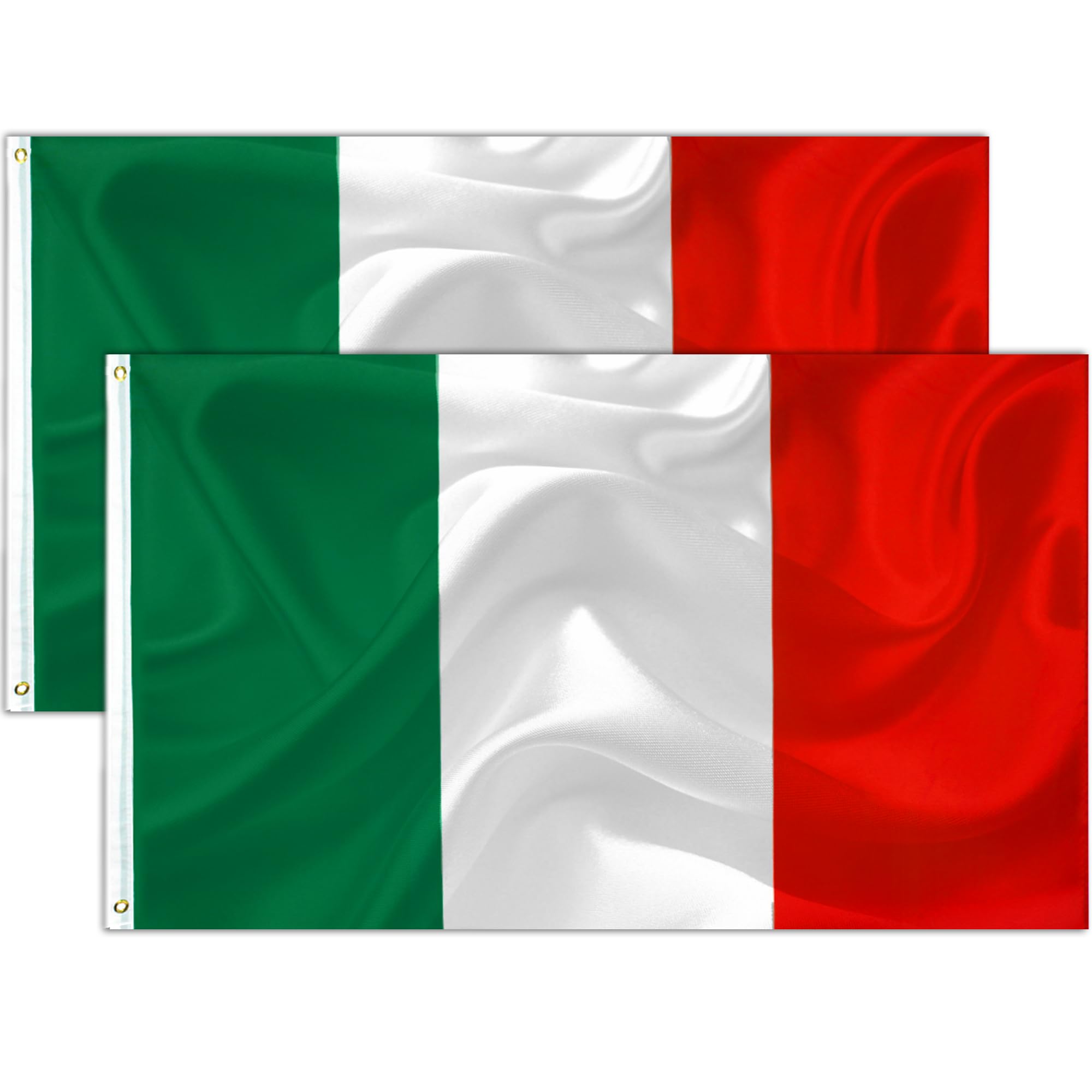 Bandiera Italia 90x150 cm Poliestere Resistente con Anelli Metallo 2 Pezzi
