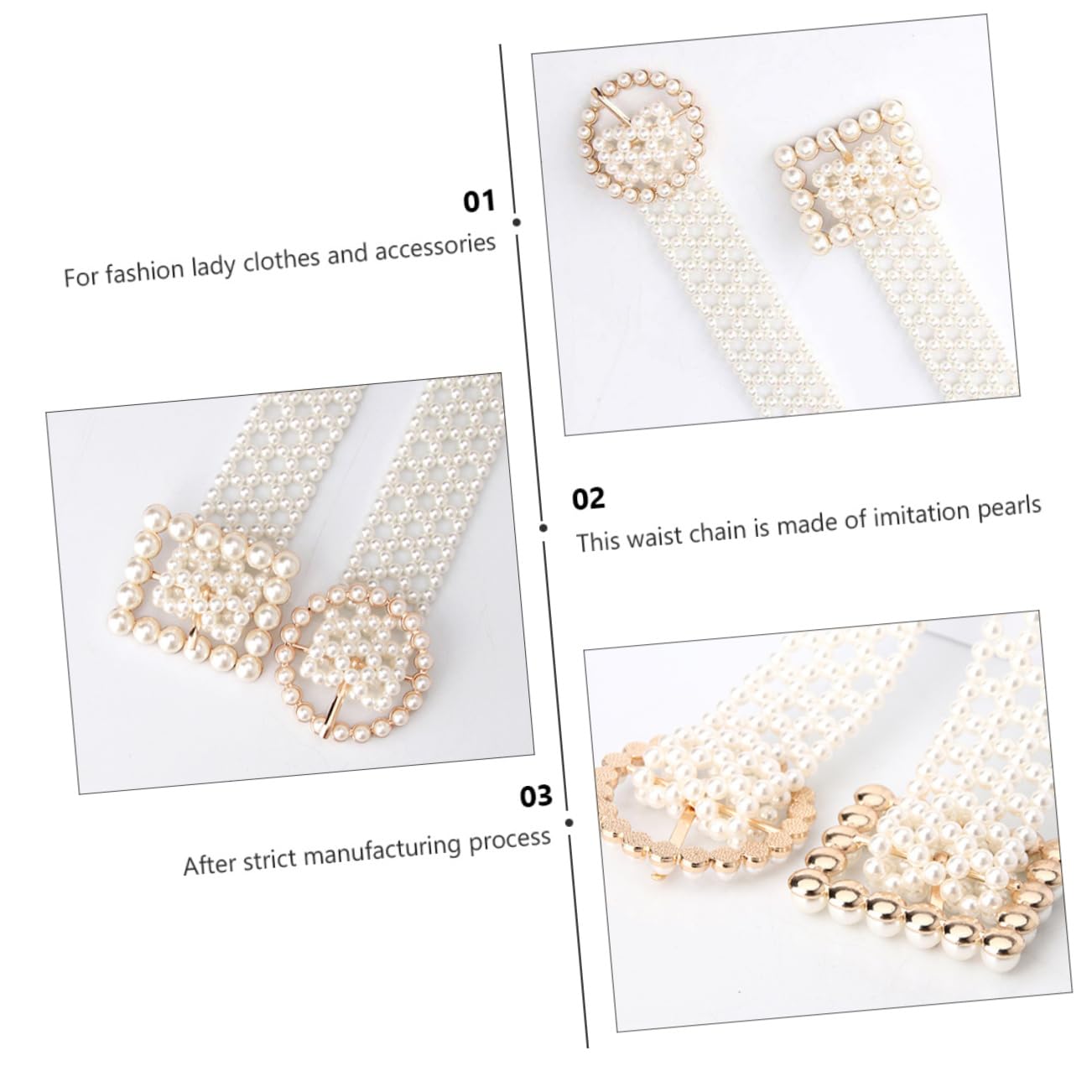 2piezas Cinturón De Mujer Elástico Perlas Imitación Cadena De Cintura Elegante Para Vestidos Accesorio De Moda Para Ocasiones Especiales