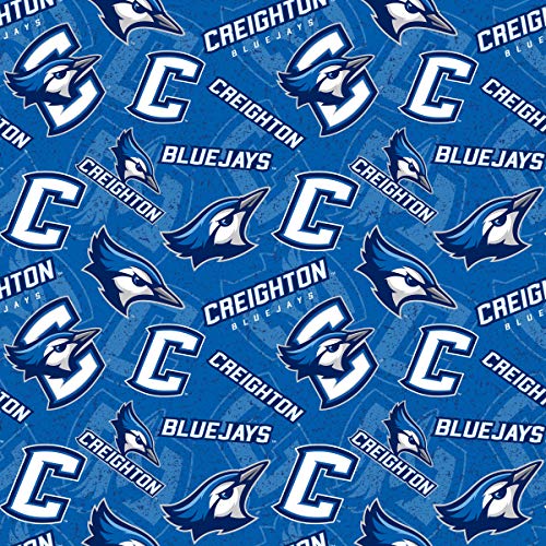 Creighton Blue Jays College Cotton Fabric – Premium 43" Wide Tone-on-Tone Design, Perfect for Home Decor & Sewing Projects