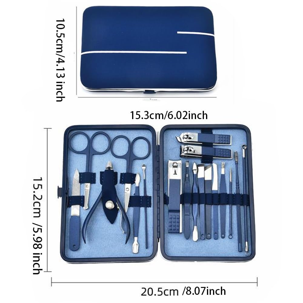 Nagelknipser-Set, Blau, Nagelknipser-Set, Nagelknipser-Set, Nagelscheren-Set, individuelle Schönheitspflege-Werkzeuge, Maniküre-Set (18 Stück) für Füße, Nagelschneider und Zehennagelknipser